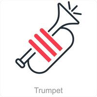 trompet en muziek- icoon concept vector