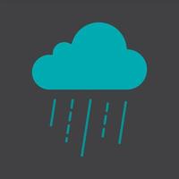 regenachtige wolk glyph kleur pictogram. silhouet symbool op zwarte achtergrond. negatieve ruimte. vector illustratie