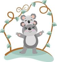 schattig illustratie van mama koala met baby Aan de hoofd vector