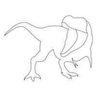 dinosaurus doorlopend een lijn tekening illustratie kunst vector ontwerp