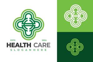 brief h Klaver Gezondheid zorg logo ontwerp vector symbool icoon illustratie