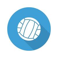 volleybal bal platte ontwerp lange schaduw glyph pictogram. vector silhouet illustratie