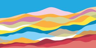 berg kleuren, doorzichtig golven, zonsondergang, abstract glas vormen, modern achtergrond, ontwerp vector illustratie