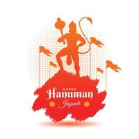 gelukkig Hanuman Jayanti festival, viering van de geboorte van heer hanuman, groet kaart post vector