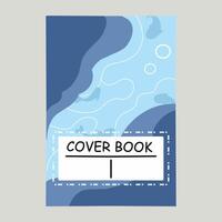 minimalistische natuur thema boeken Hoes sjabloon verzameling. met vector illustratie van oceaan, klein eiland, visvangst boten en golven Aan de strand
