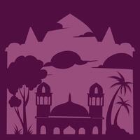 moskee silhouet reeks vector Ramadhan kareem