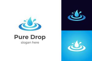 water laten vallen logo icoon ontwerp. druppels zuiver mineraal biologisch symbool ontwerp concept vector illustratie