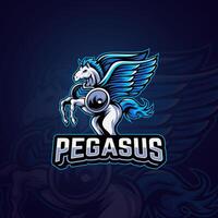 Pegasus mascotte logo e-sport sjabloon ontwerp voor club of team sport logo symbool vector illustratie