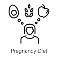 modieus zwangerschap eetpatroon vector