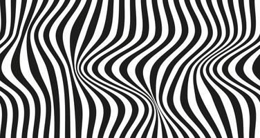 op kunst Golf naadloos patroon. streep lijnen monochroom golven optisch illusie vervormd patroon. vector