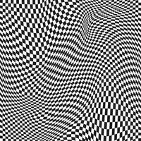 naadloos geruit patroon. vervormd optisch illusie spandoek. op kunst geruit gebogen patroon. vector