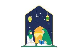 Ramadan kareem vlak ontwerp illustratie vector