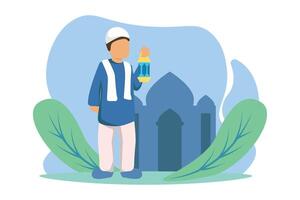 Ramadan kareem vlak ontwerp illustratie vector