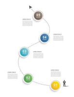 5 gegevens infographics tijdlijn sjabloon. illustratie bedrijf abstract achtergrond. vector