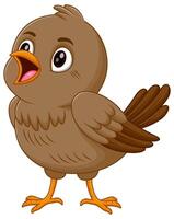 schattig bruin vogel tekenfilm het zingen vector illustratie. dier onderwijs icoon concept