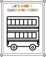 tekening vector kleur boek illustratie dubbele decker bus