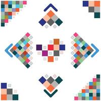 naadloos meetkundig patroon in de het formulier van plein tegels met helder kleuren., kleurrijk abstract achtergrond met vierkanten. vector