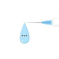 injectiespuit Aan wit achtergrond. vector. vaccin vector. vaccin karakter ontwerp. vector