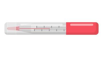 medische apparatuur met alcohol gevulde thermometer in een doos. vector