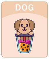 alfabet flashcard met schattige hond stripfiguur. vector