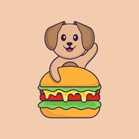 schattige hond cartoon karakter vectorillustratie. vector