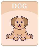 alfabet flashcard met schattige hond stripfiguur. vector