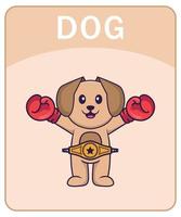 alfabet flashcard met schattige hond stripfiguur. vector