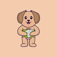 schattige hond cartoon karakter vectorillustratie. vector