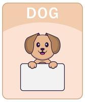 alfabet flashcard met schattige hond stripfiguur. vector