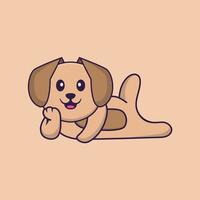 schattige hond cartoon karakter vectorillustratie. vector