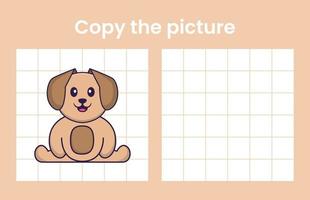 kopieer de afbeelding van een schattige hond. educatief spel voor kinderen. cartoon vectorillustratie vector