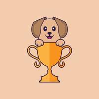 schattige hond cartoon karakter vectorillustratie. vector