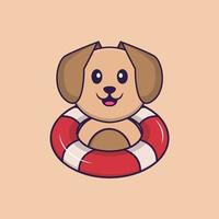 schattige hond cartoon karakter vectorillustratie. vector