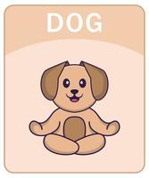 alfabet flashcard met schattige hond stripfiguur. vector