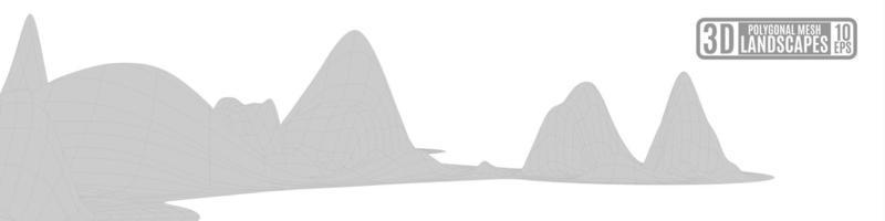 grijs eilandje van veelhoekige mesh-rotsen vector
