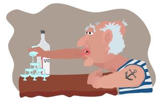 chronische alcoholische en drank cartoon vector