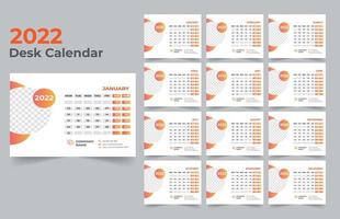 bureaukalender ontwerp 2022 vector