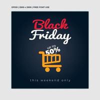 moderne black friday-verkoopbanner voor postsjabloon voor sociale media. goed voor goedkope web- of media-sociale promotie. vector illustratie