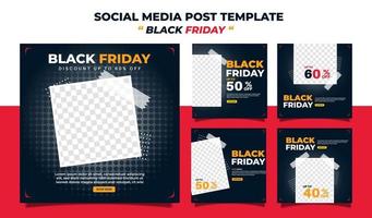 set van creatieve moderne zwarte vrijdag verkoop sociale media post sjabloon banner collectie. beste voor zakelijke promotie. vector illustratie