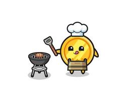 medaille barbecue chef met een grill vector