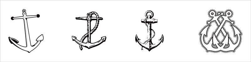 set van mariene, maritieme of nautische pictogrammen vector