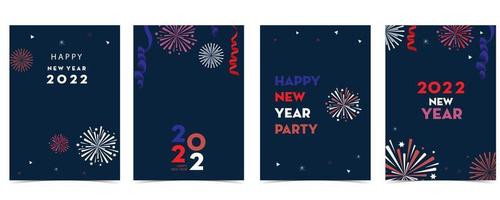 nieuwjaarskaartcollectie met vuurwerk, frame, star.vector afbeelding voor poster, postkaart, banner, dekking vector