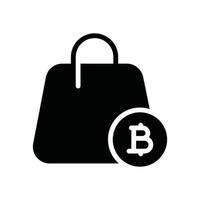 tas bitcoin glyph-pictogram vector