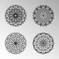 collecties cirkelvormig patroon in de vorm van een mandala voor henna, mehndi, tatoeages, decoraties. decoratieve decoratie in etnische oosterse stijl. kleurboek pagina. vector