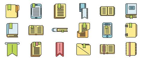 bladwijzer pictogram overzicht vector. woordenboek boek vector