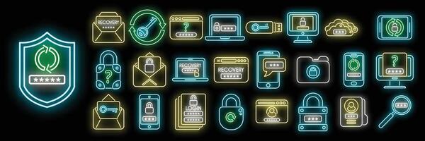 wachtwoord herstel pictogram overzicht vector. computerslot vector