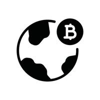 bitcoin wereld glyph icoon vector