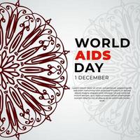 1 december wereld aids dag banner of kaartsjabloon en achtergrond met mandala vector