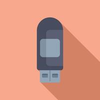 USB flash met wachtwoord icoon vlak vector. telefoon ID kaart werkwijze vector