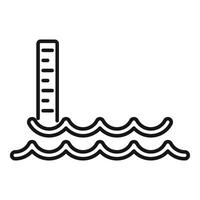 zee niveau probleem icoon schets vector. klimaat verandering rampen vector